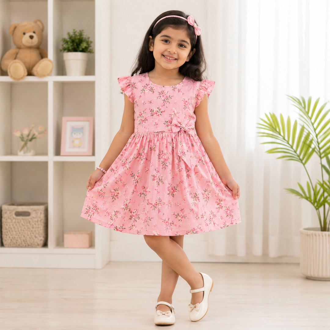 Cute Floral Girls Party Dress