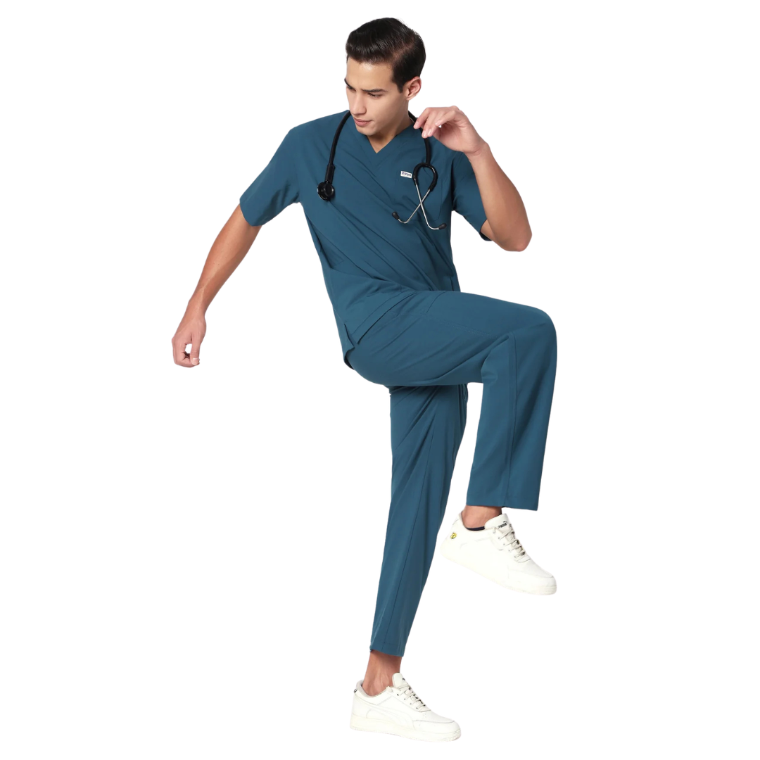 Mens Flexible Medical Scrub Wear Set